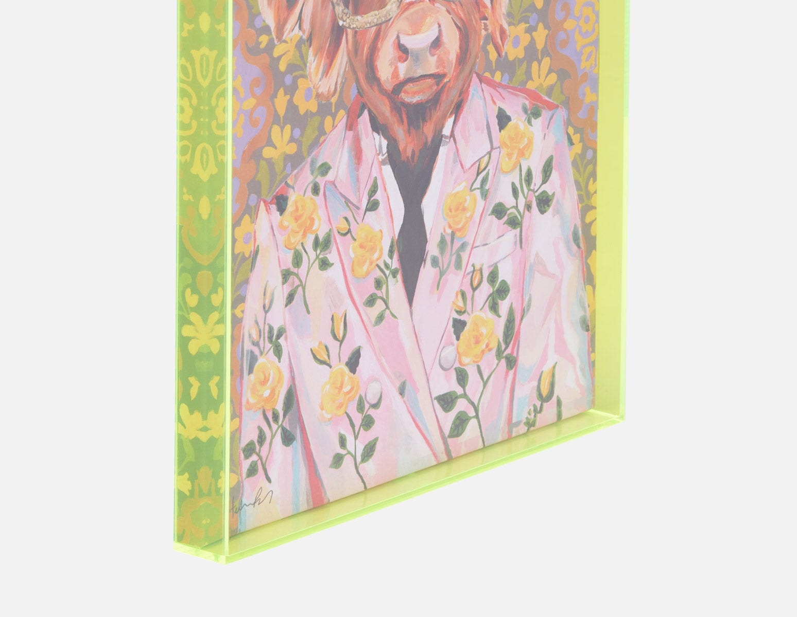 GOLDIE III œuvre en boîte acryliquee 45 x 60 cm undefined