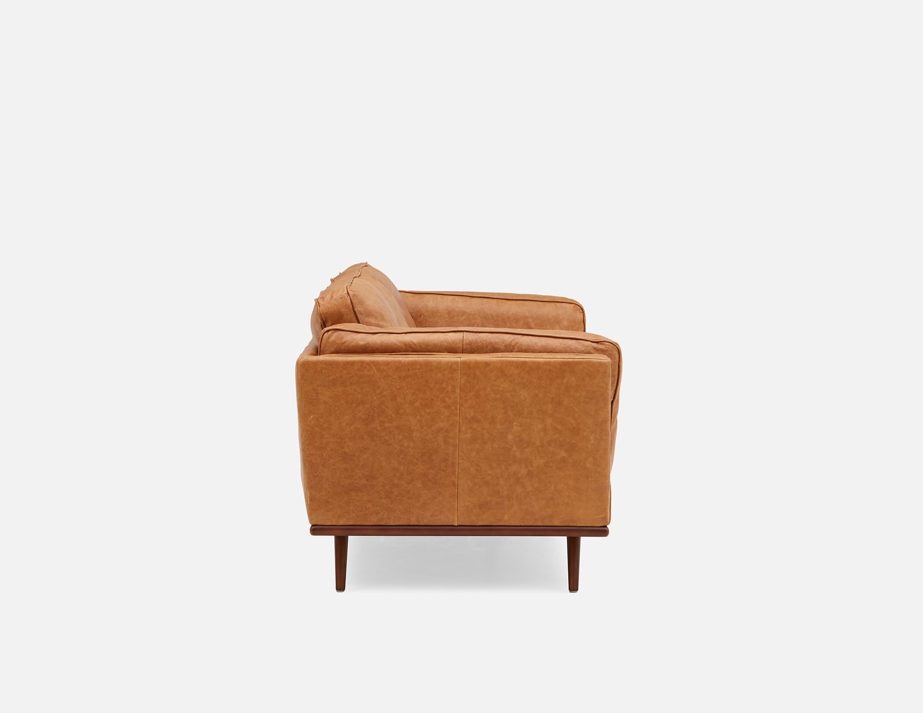 ROWAN mid-century modern 100% leather 3-seater sofa undefined