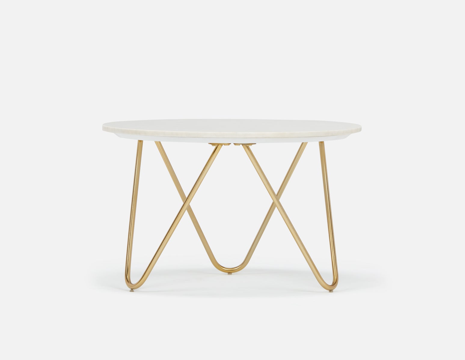 AKOT round marble coffee table 75 cm with gold-colored metal legs undefined