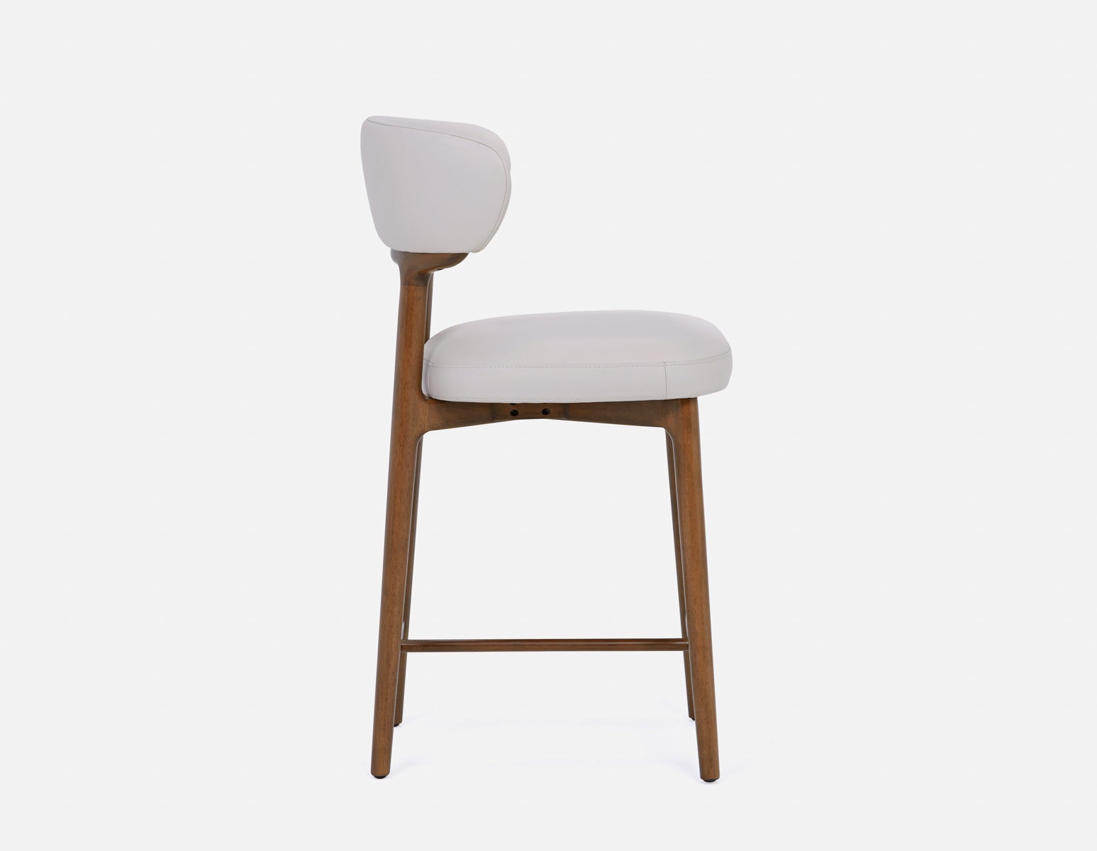 SEVILLE 100% leather mid-century counter stool 66cm undefined