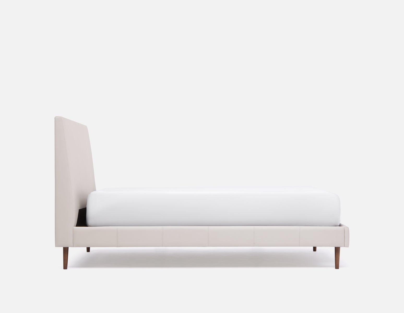 JAVIER mid-century modern 100% leather queen size bed undefined
