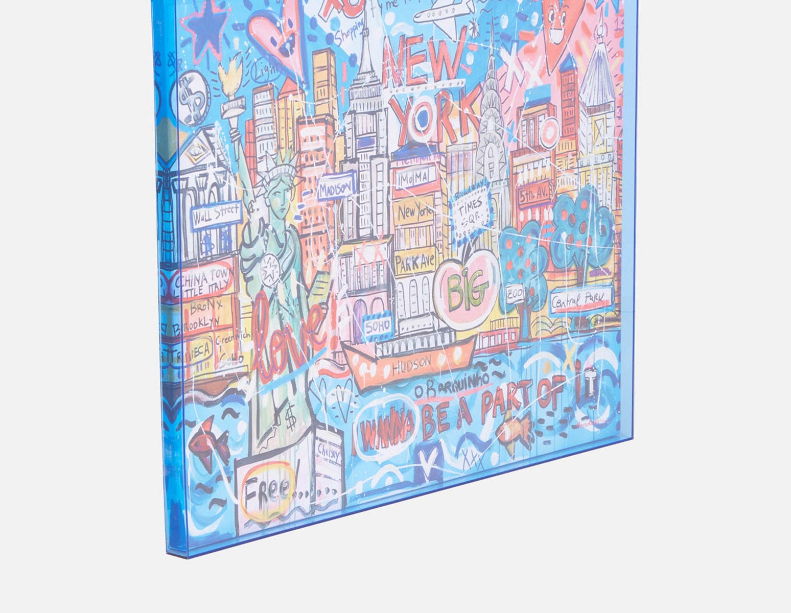 CITY JFK acrylic shadow box art 85 x 110 cm undefined