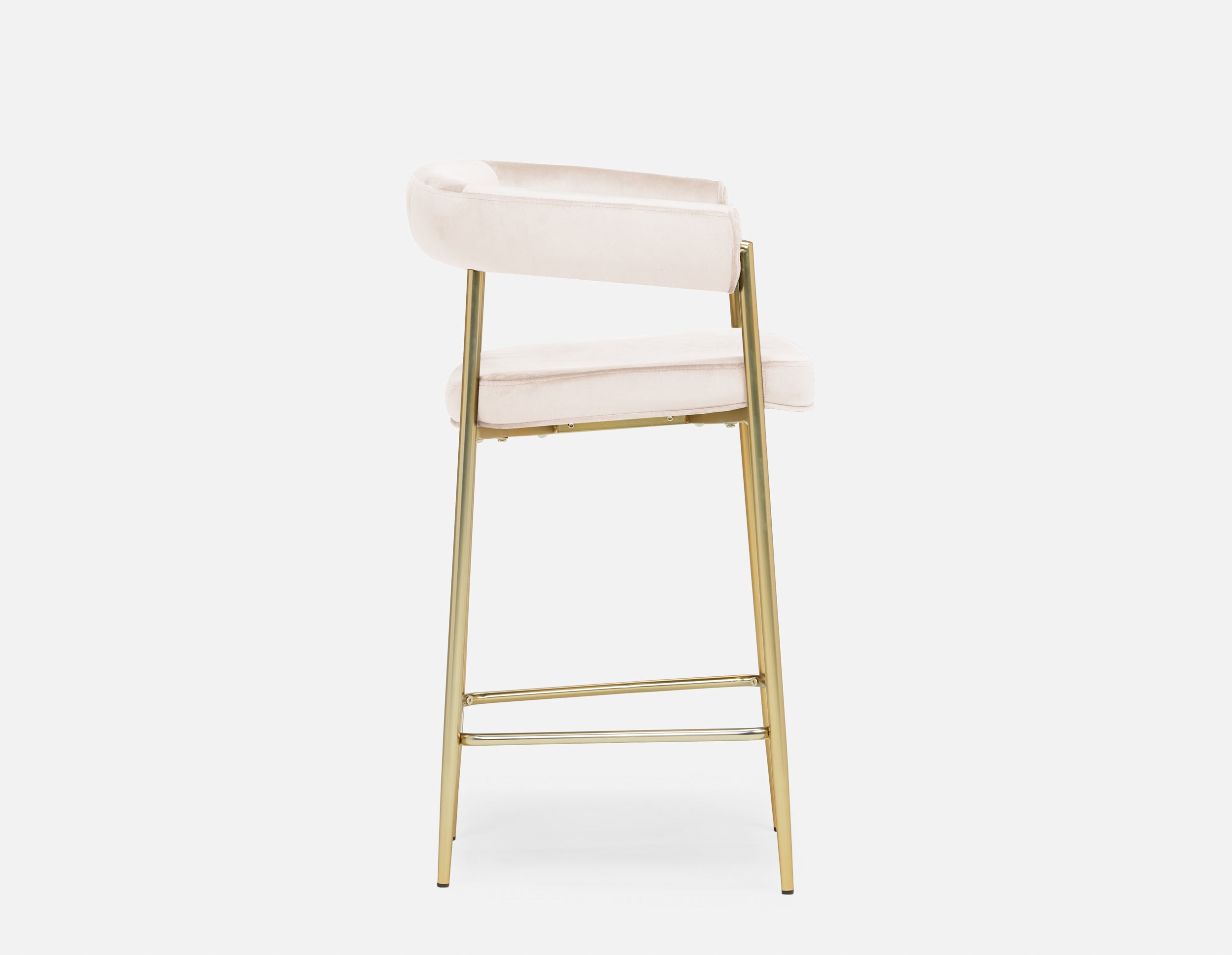 TAURO tabouret en velours, structure plaquée or, hauteur du siège 66cm undefined