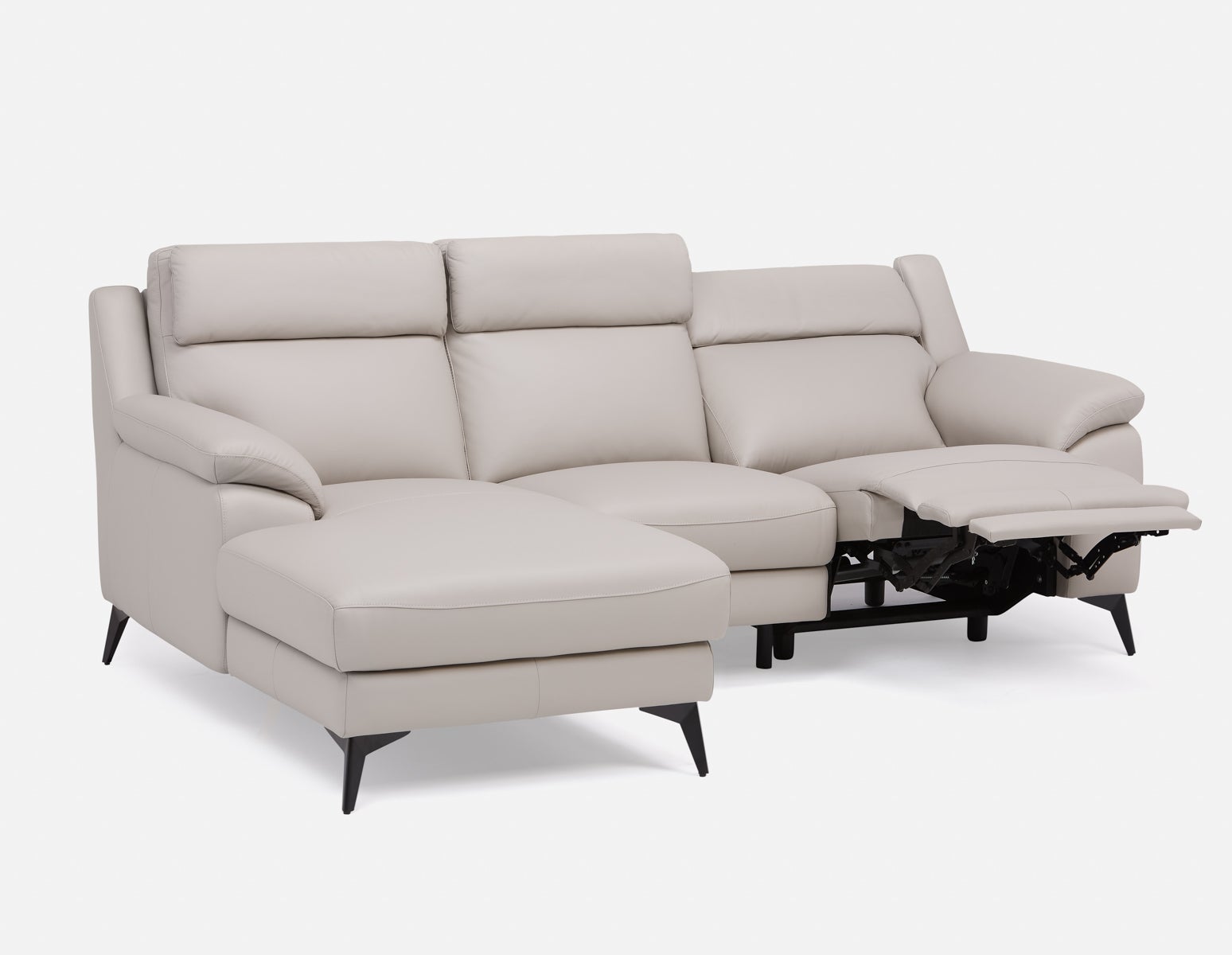 GIRONA 100% leather power reclining left-facing sectional sofa undefined