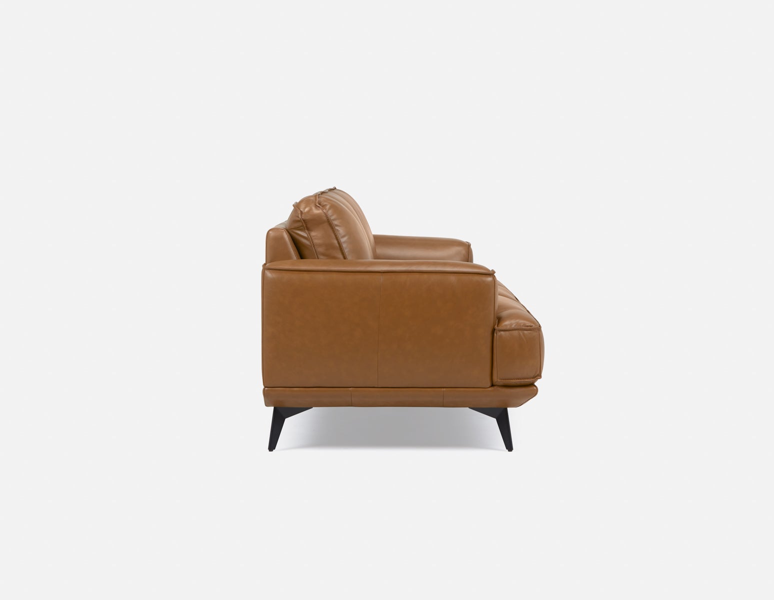 ALPHA 100% leather mid century 3-seater sofa undefined
