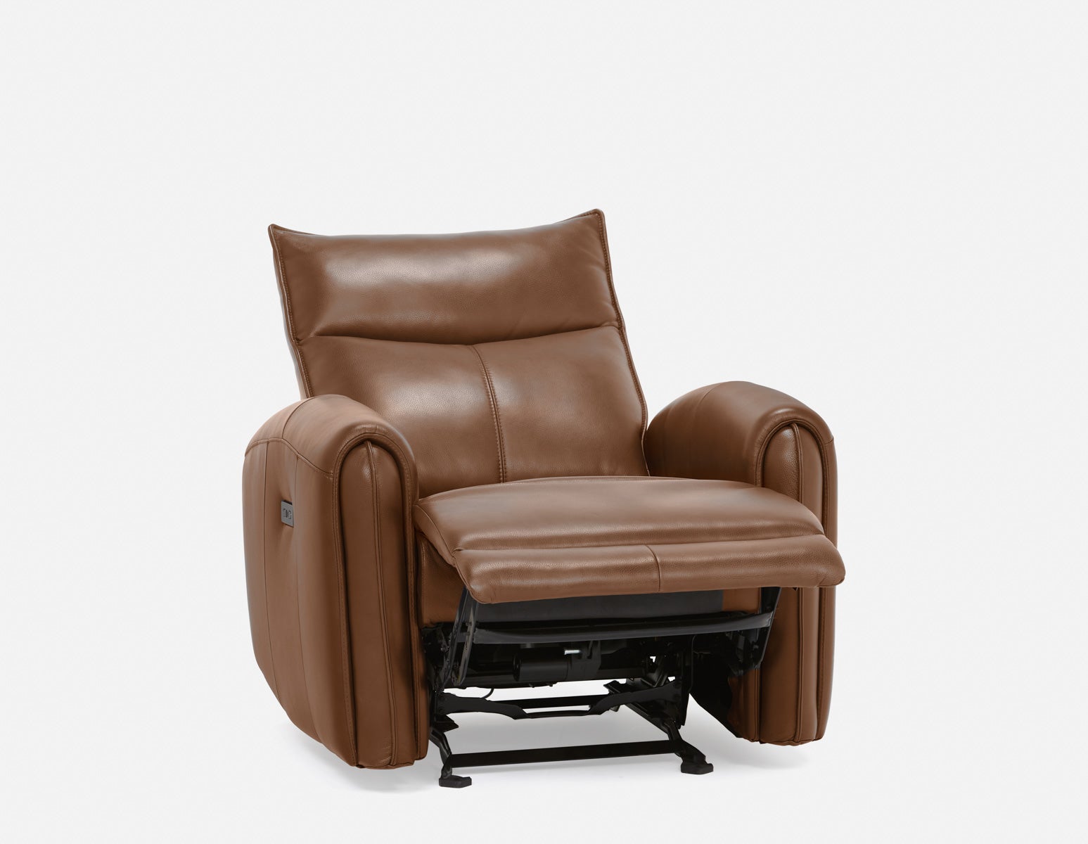CALVERO contemporary power-reclining and glider 100% leather armchair with usb port undefined