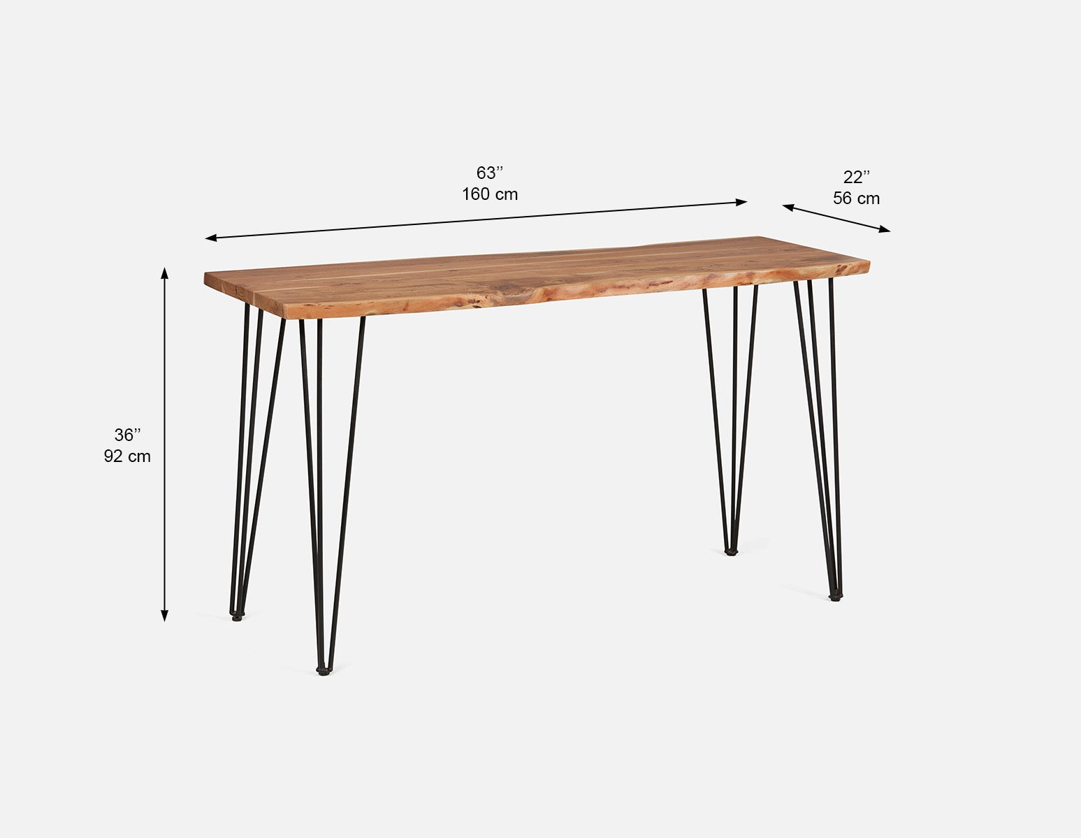 RENO table-bar en bois d'acacia massif 160cm undefined
