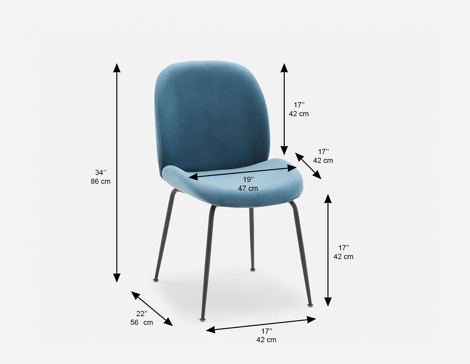 JUDITH contemporary velvet dining chair undefined