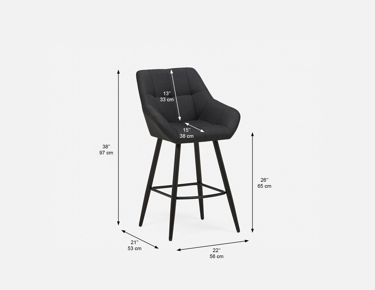 CAMILA elegant counter stool 66 cm undefined