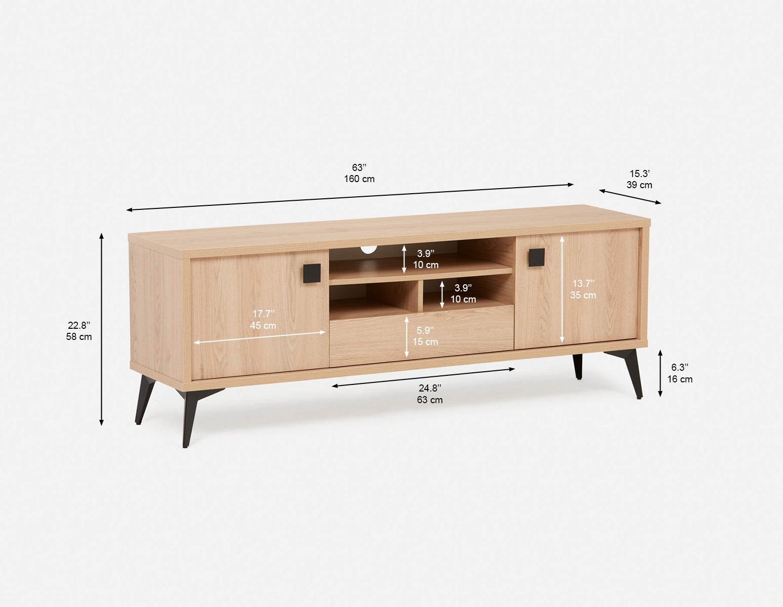 KIERA mid-century modern media unit undefined