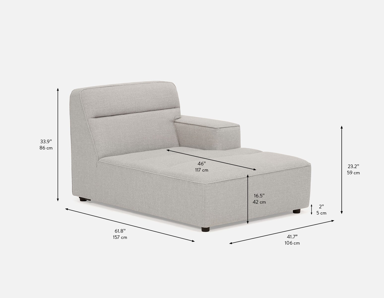 REVAN chaise longue côté droit modulaire moderne avec accoudoir s'adapte à votre espace undefined