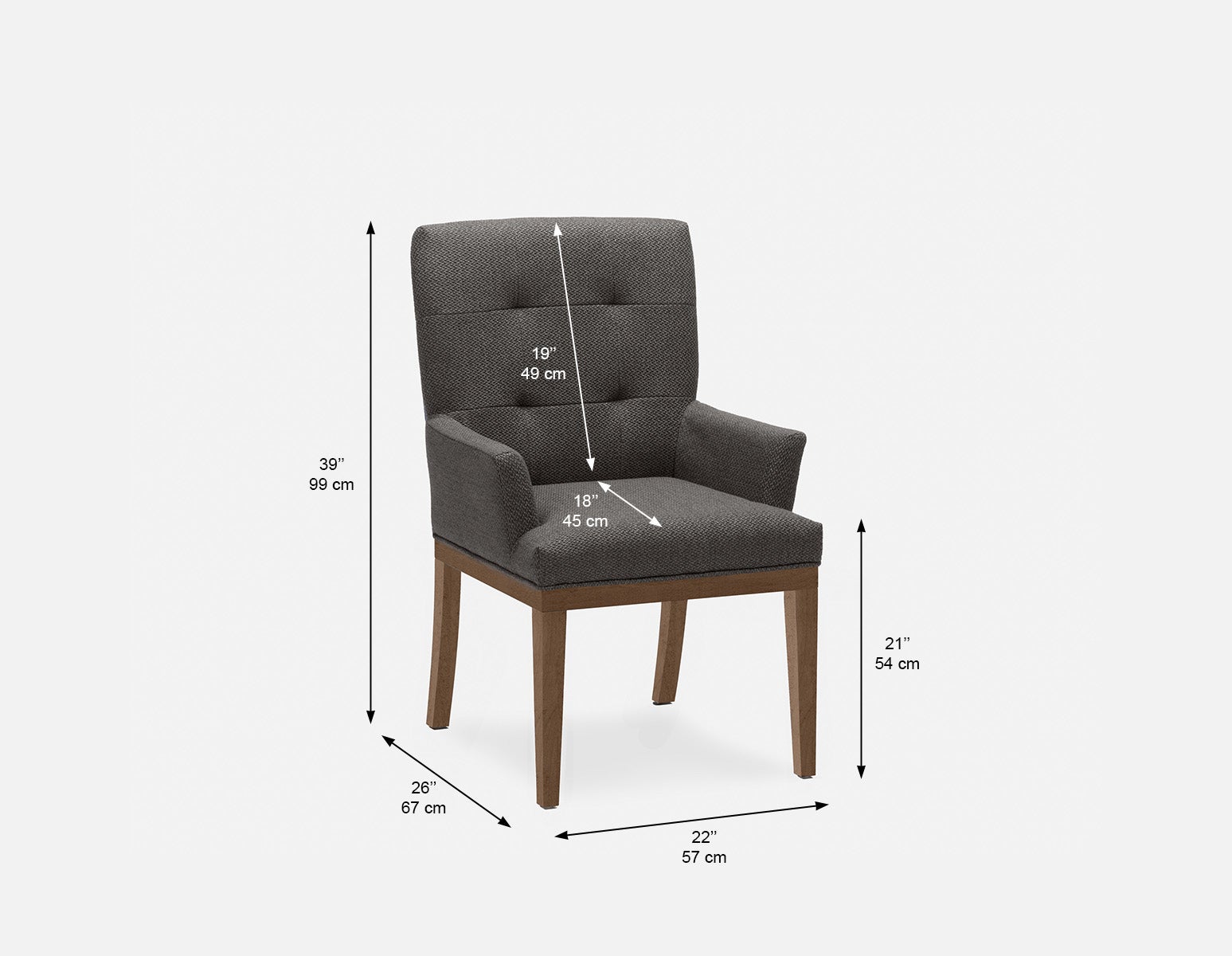 VICTORIA tufted dining armchair undefined