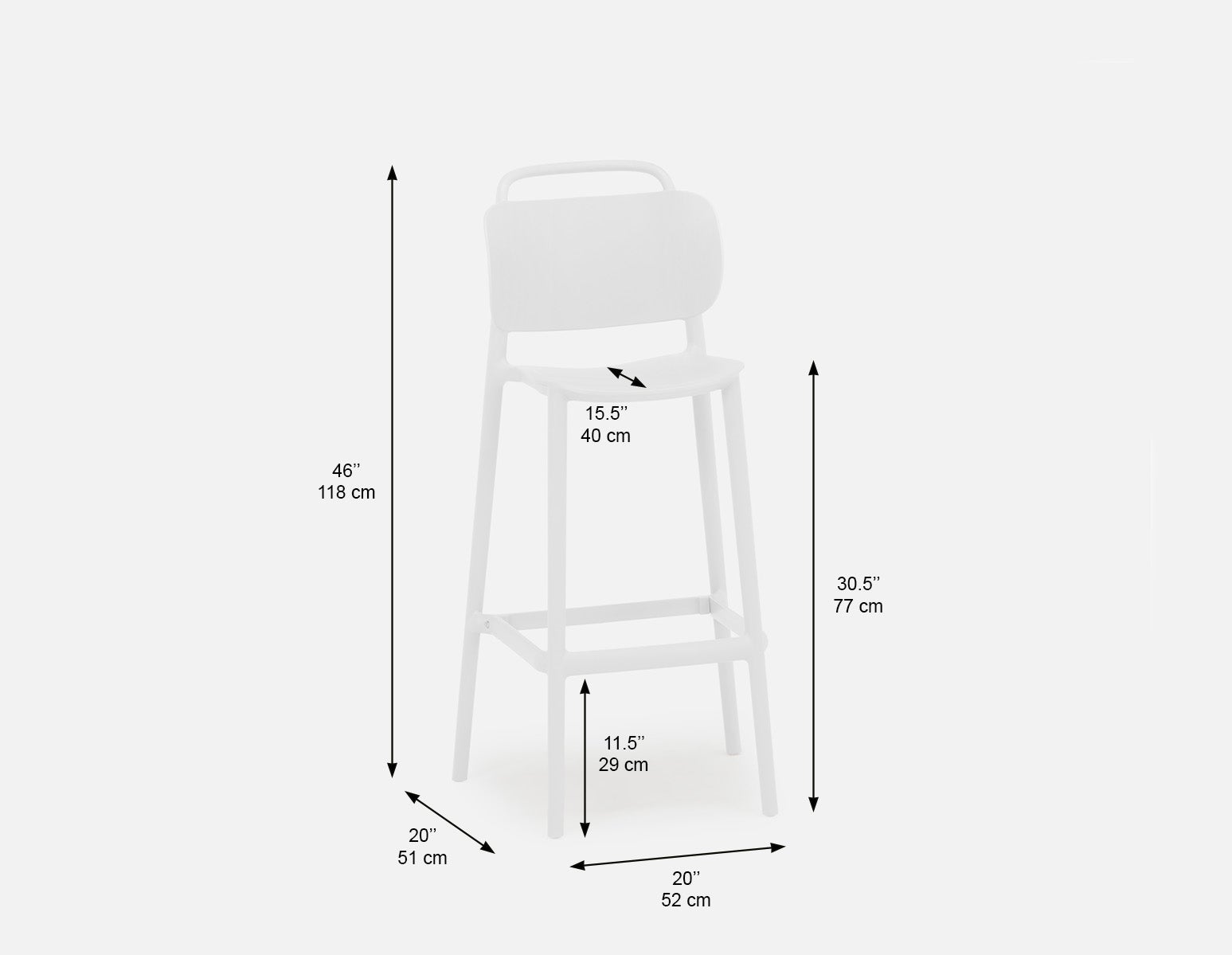 DARIA indoor/outdoor bar stool 76cm undefined