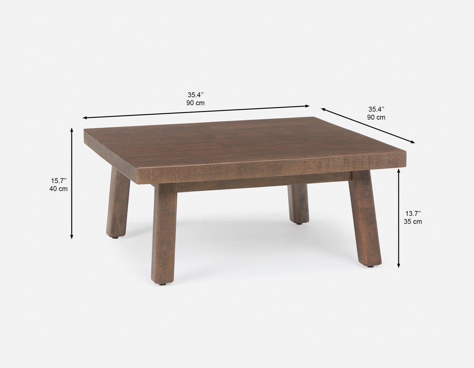 THESSALIA distressed solid mango wood coffee table 90 cm undefined