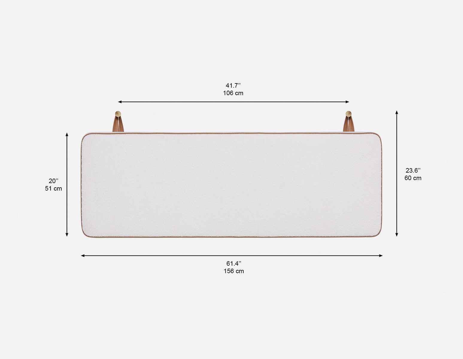 NINA minimalistic suspended double headboard undefined