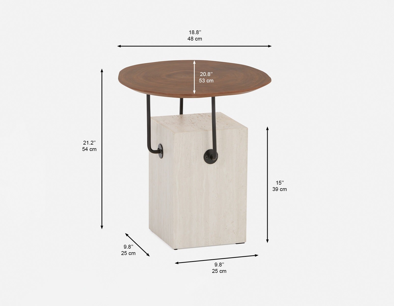 GENNY modern contemporary end table 48cm undefined