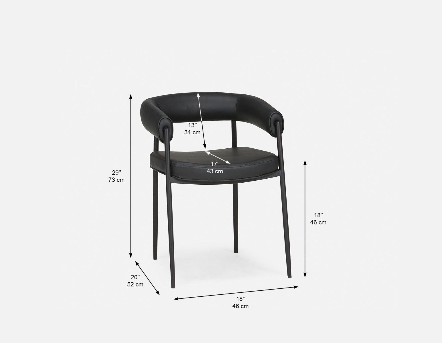 TAURO leatherette chair, brushed frame undefined