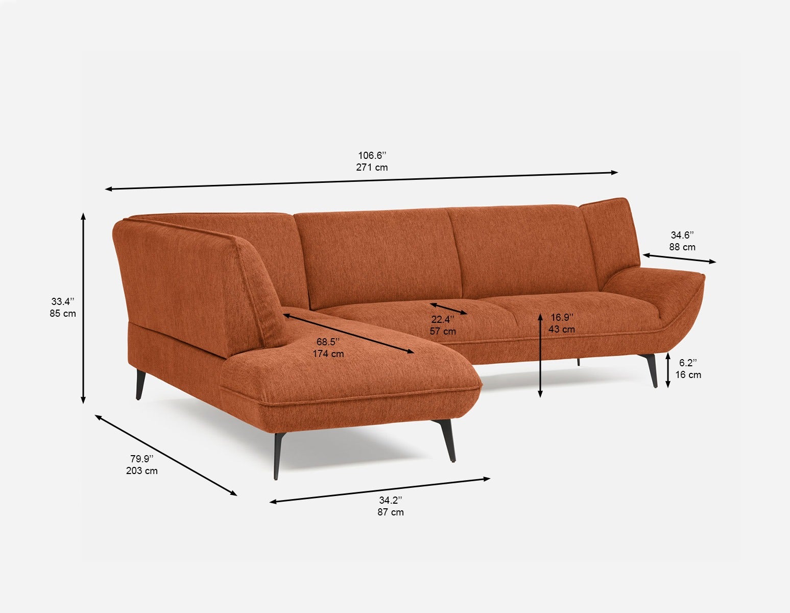 MARJORIE modern contemporary sectional-sofa undefined