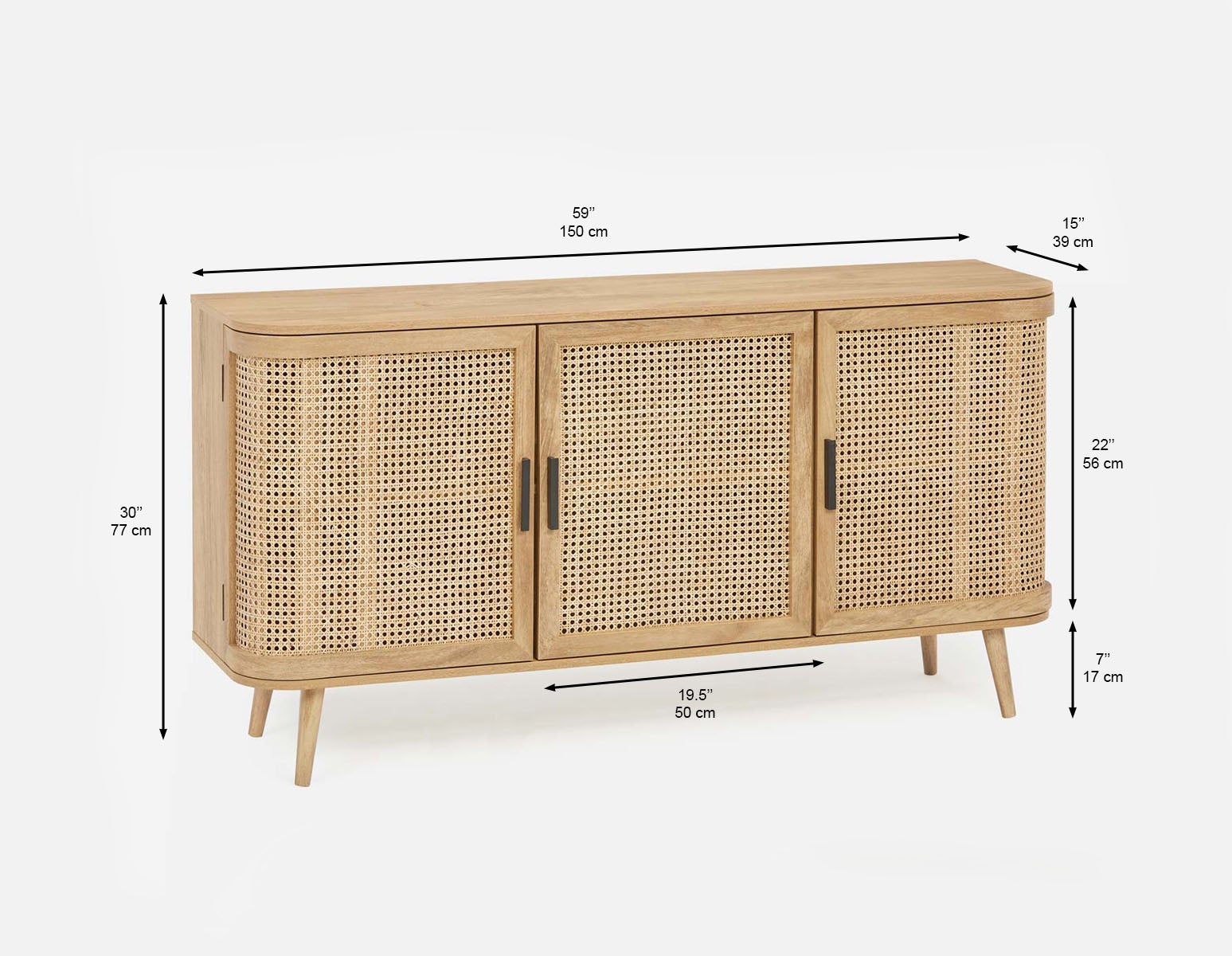 DOMINGO 3-door sideboard undefined