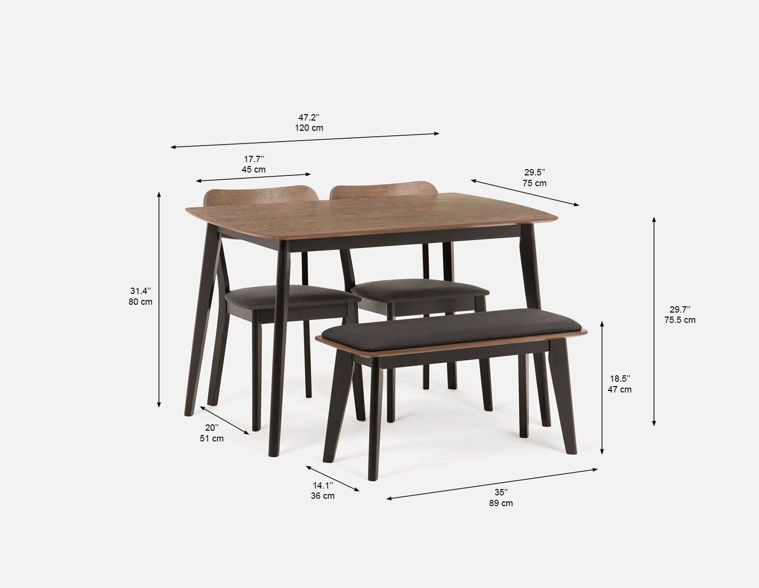 TROPEA modern contemporary 4-piece dining set undefined