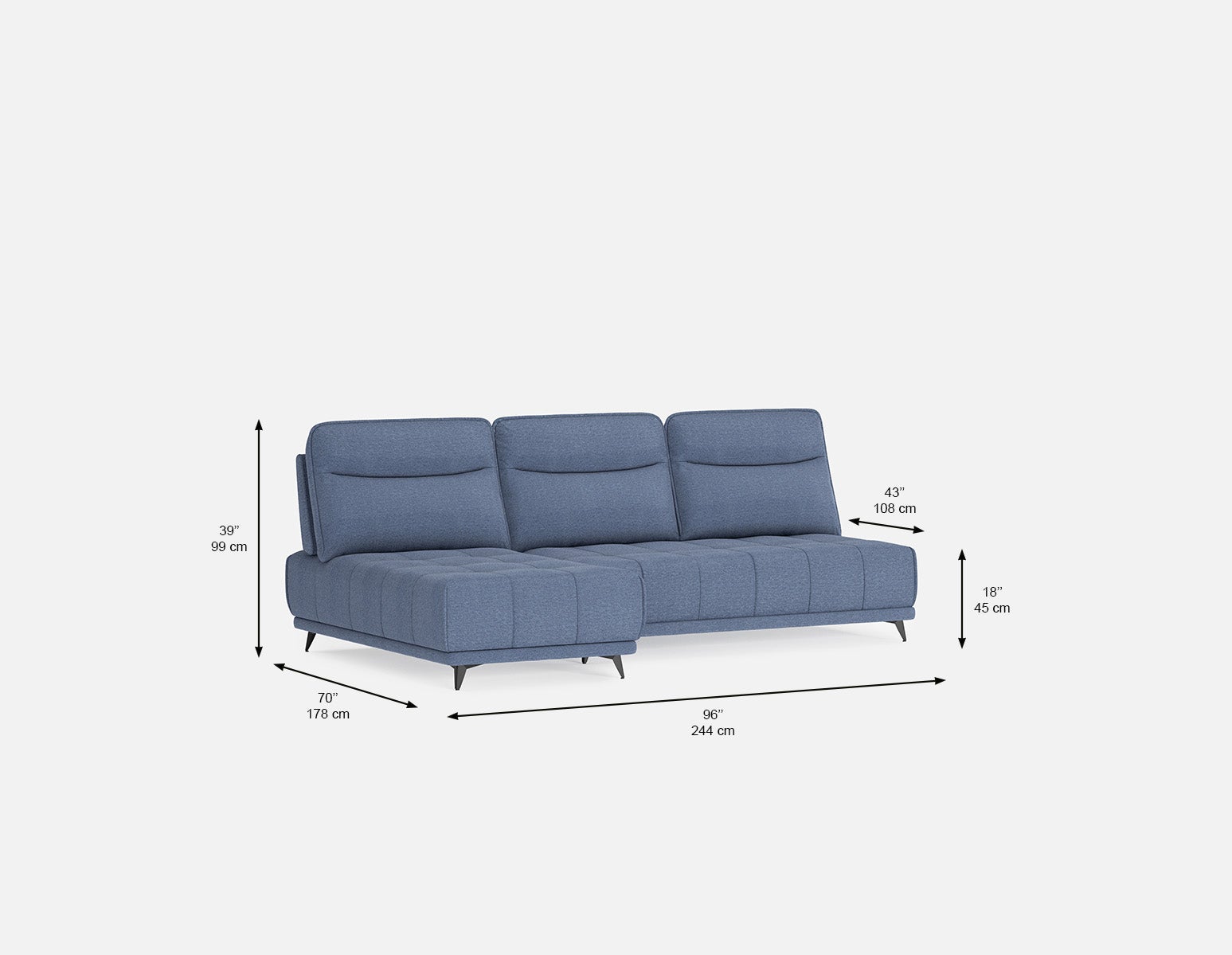 SIMON 2-pc modular interchangeable sofa undefined