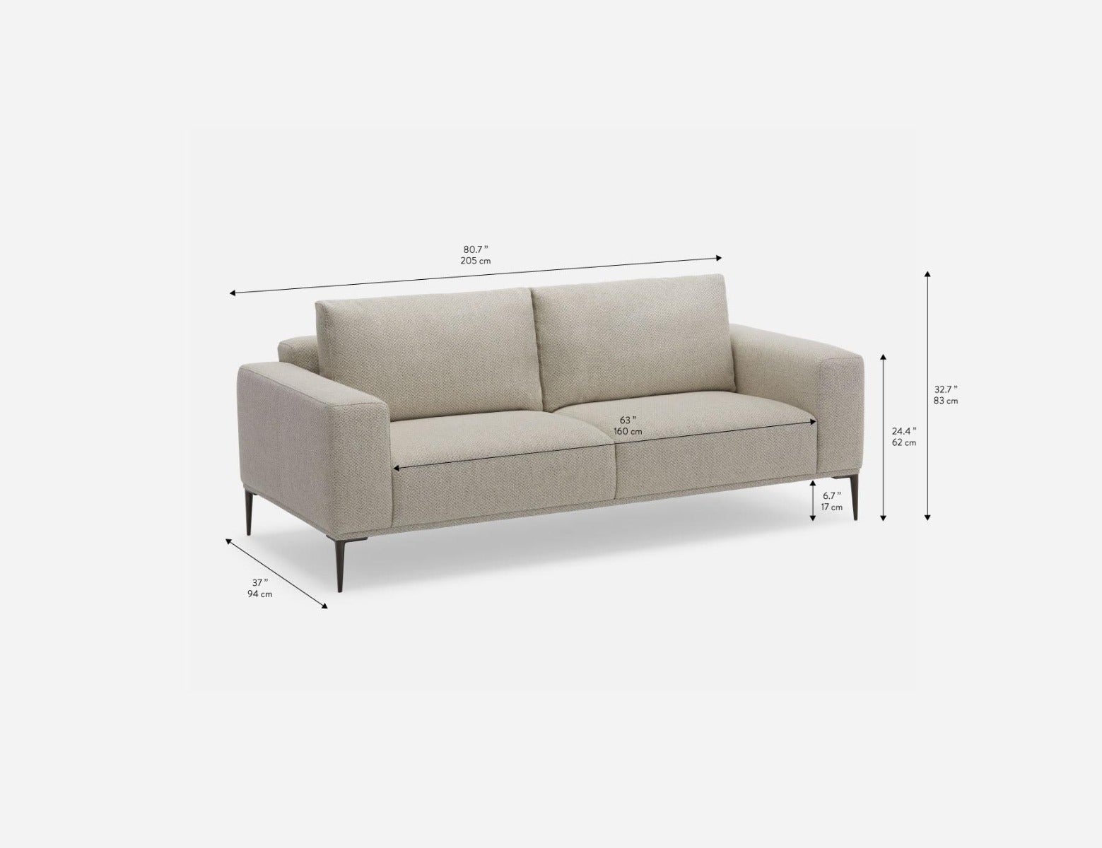 LOUNIS contemporary 3-seater sofa undefined