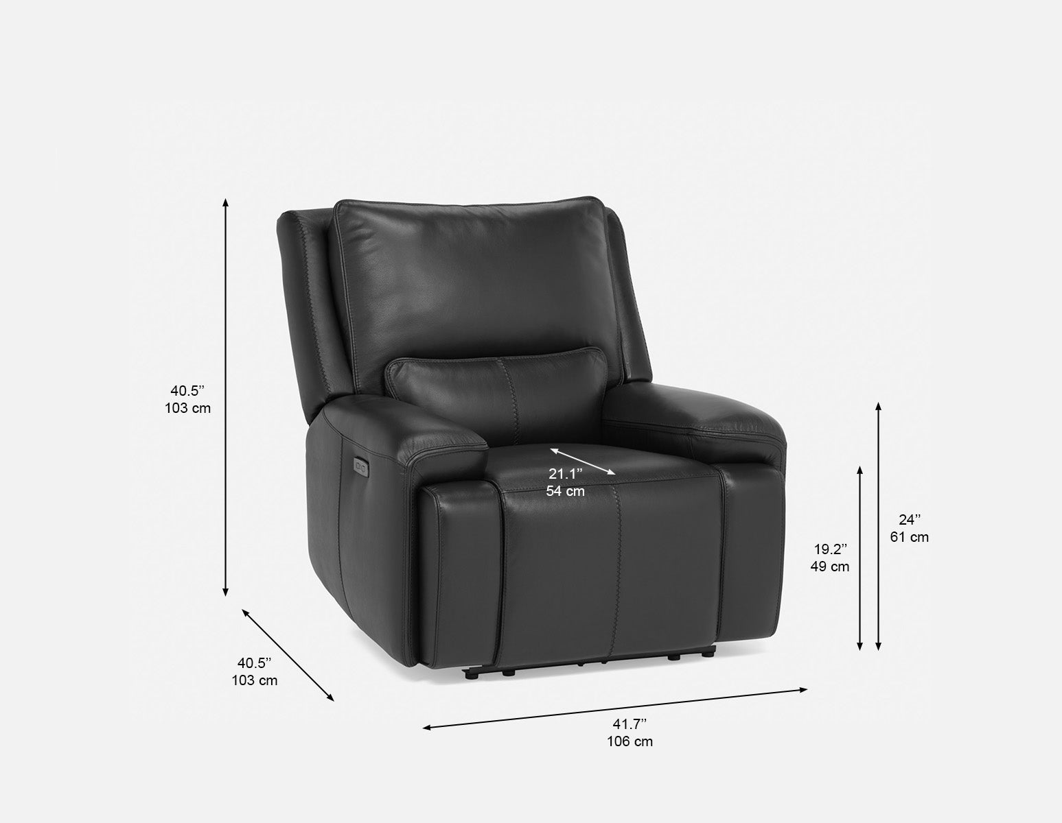 FAOUZI fauteuil inclinable en cuir contemporain undefined