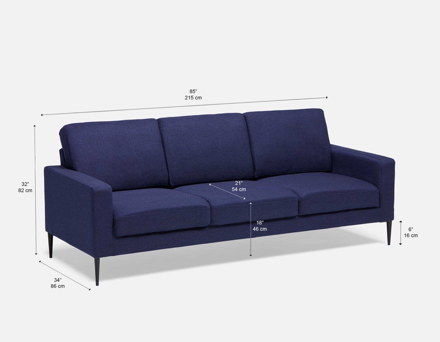 TERESA contemporary 3-seater sofa undefined