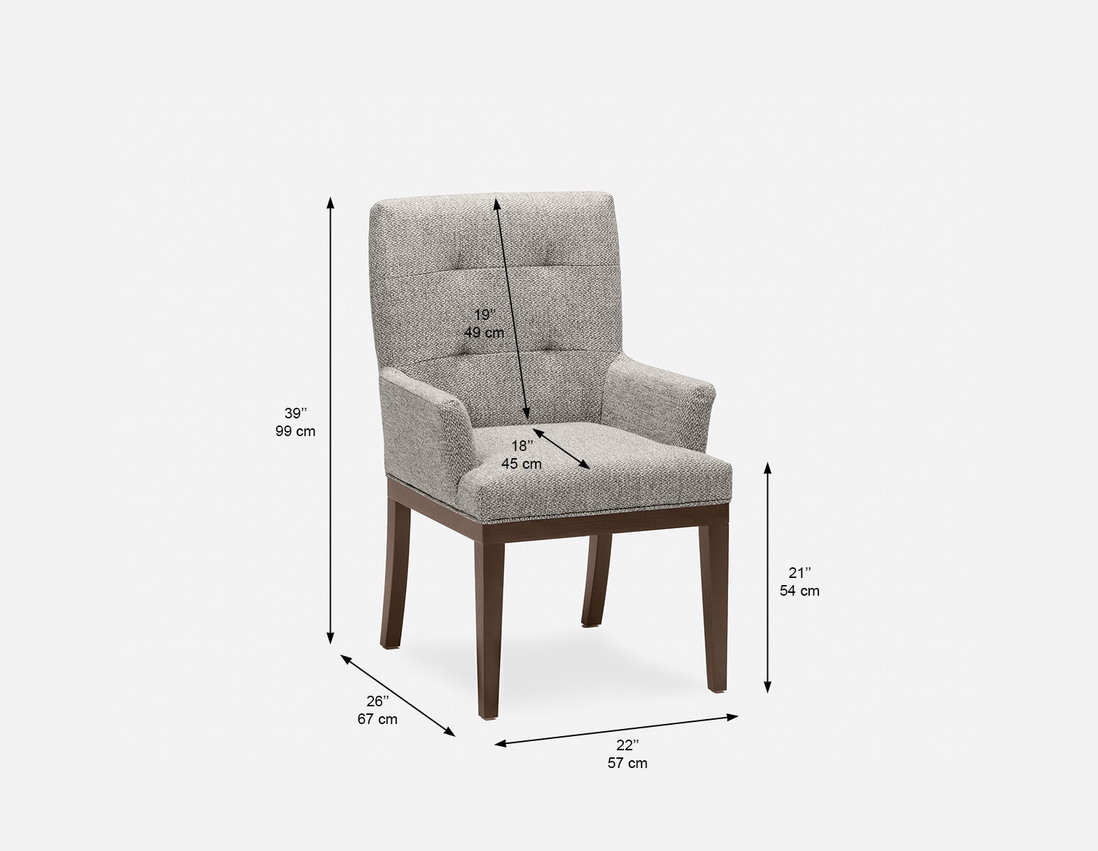 VICTORIA chaise de salle à manger capitonnée avec accoudoirs undefined