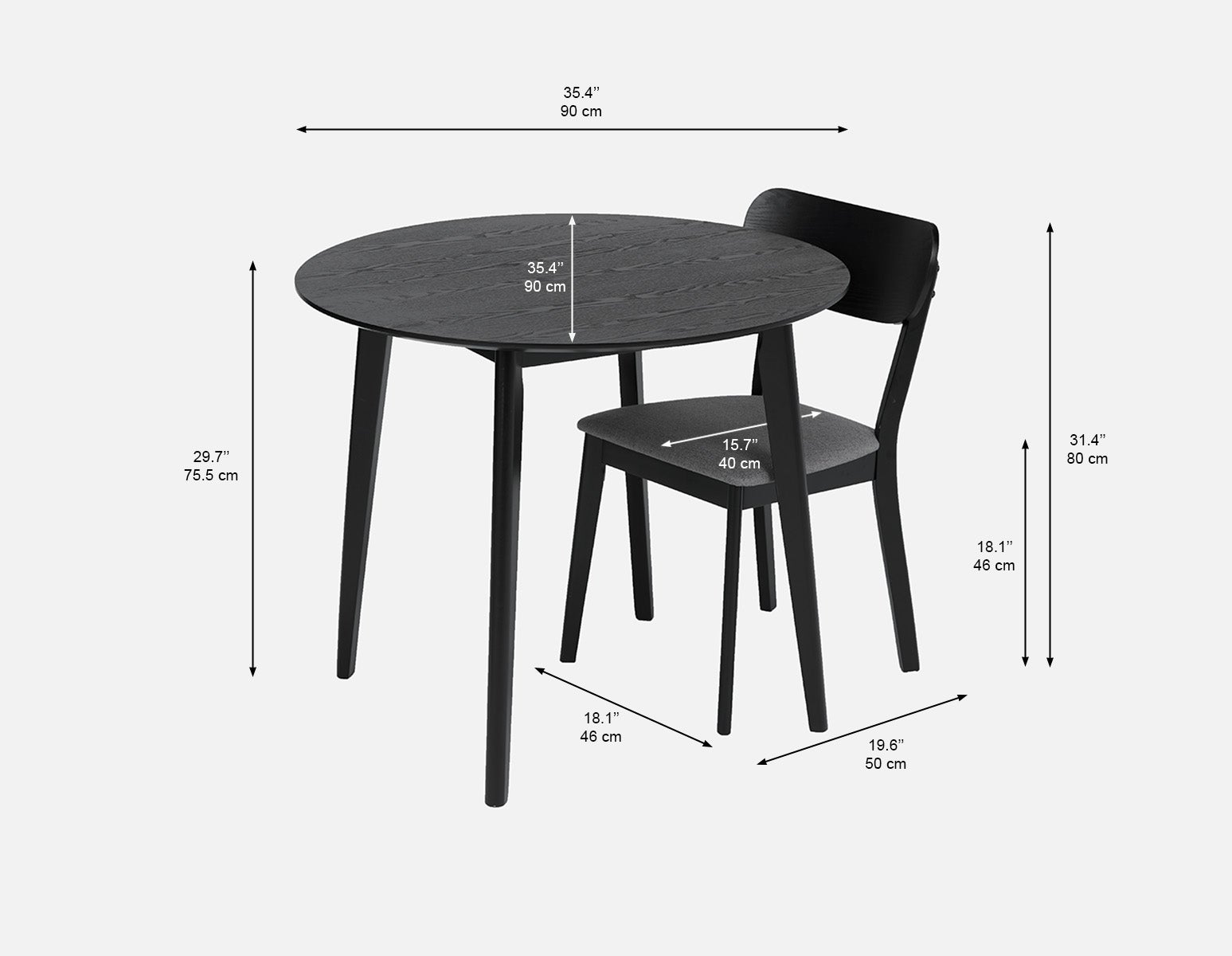 MONIKA mid-century modern 5-piece dining set undefined