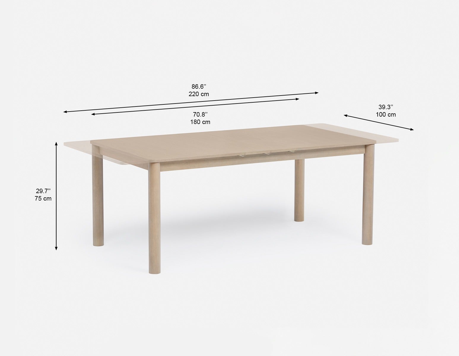 NADO table à rallonges 180 cm à 220 cm undefined