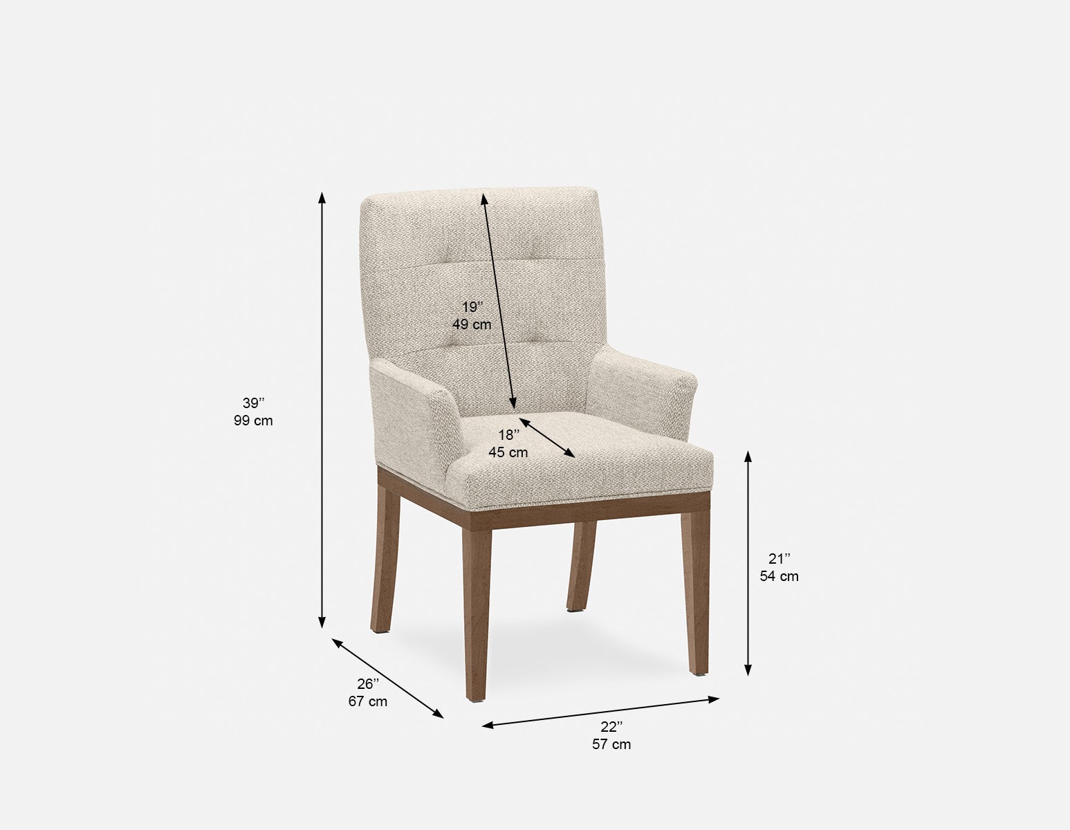 VICTORIA tufted dining armchair undefined