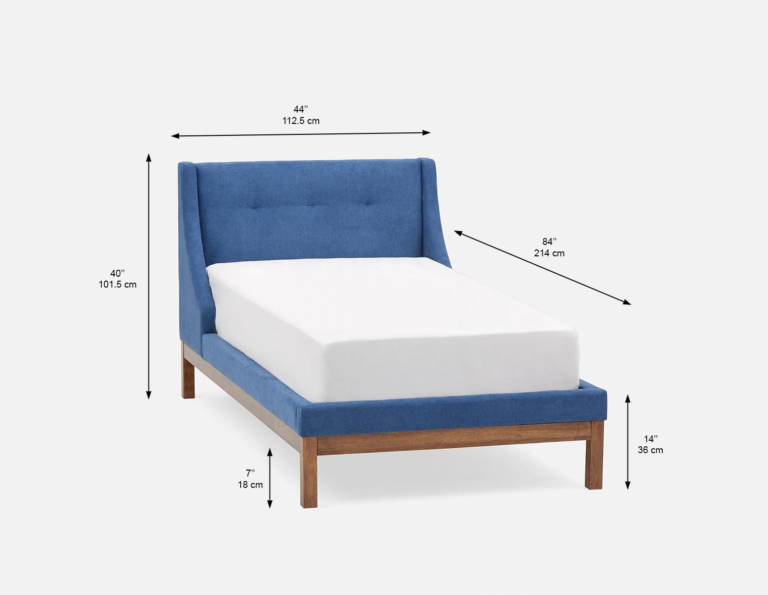 MUROL tufted upholstered wingback twin size bed undefined