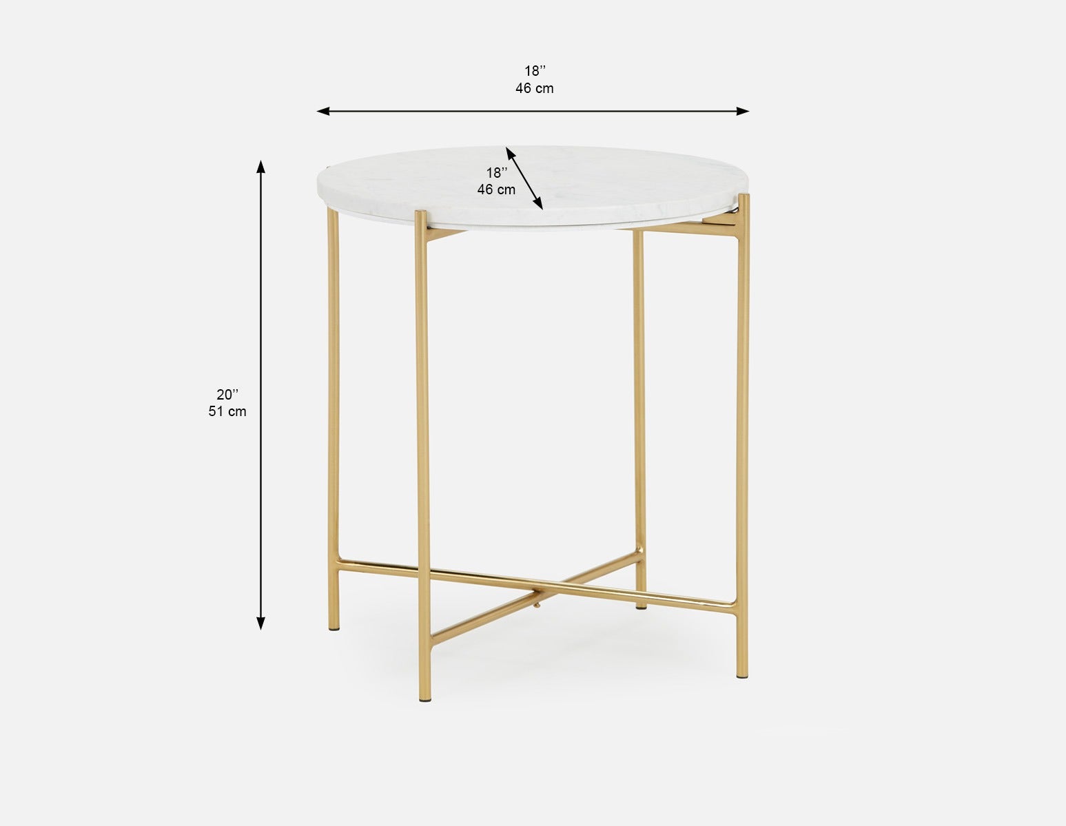 DENVER round marble end table 50cm undefined