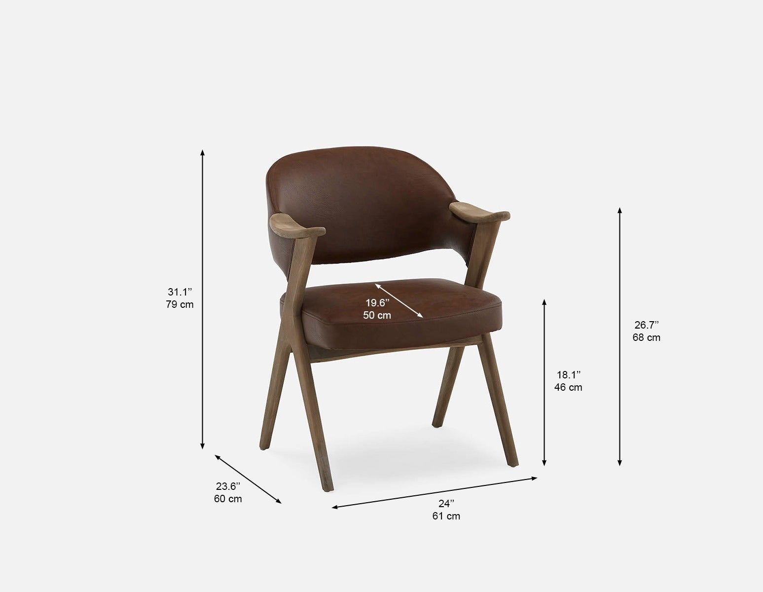 LORENA ash wood dining armchair undefined