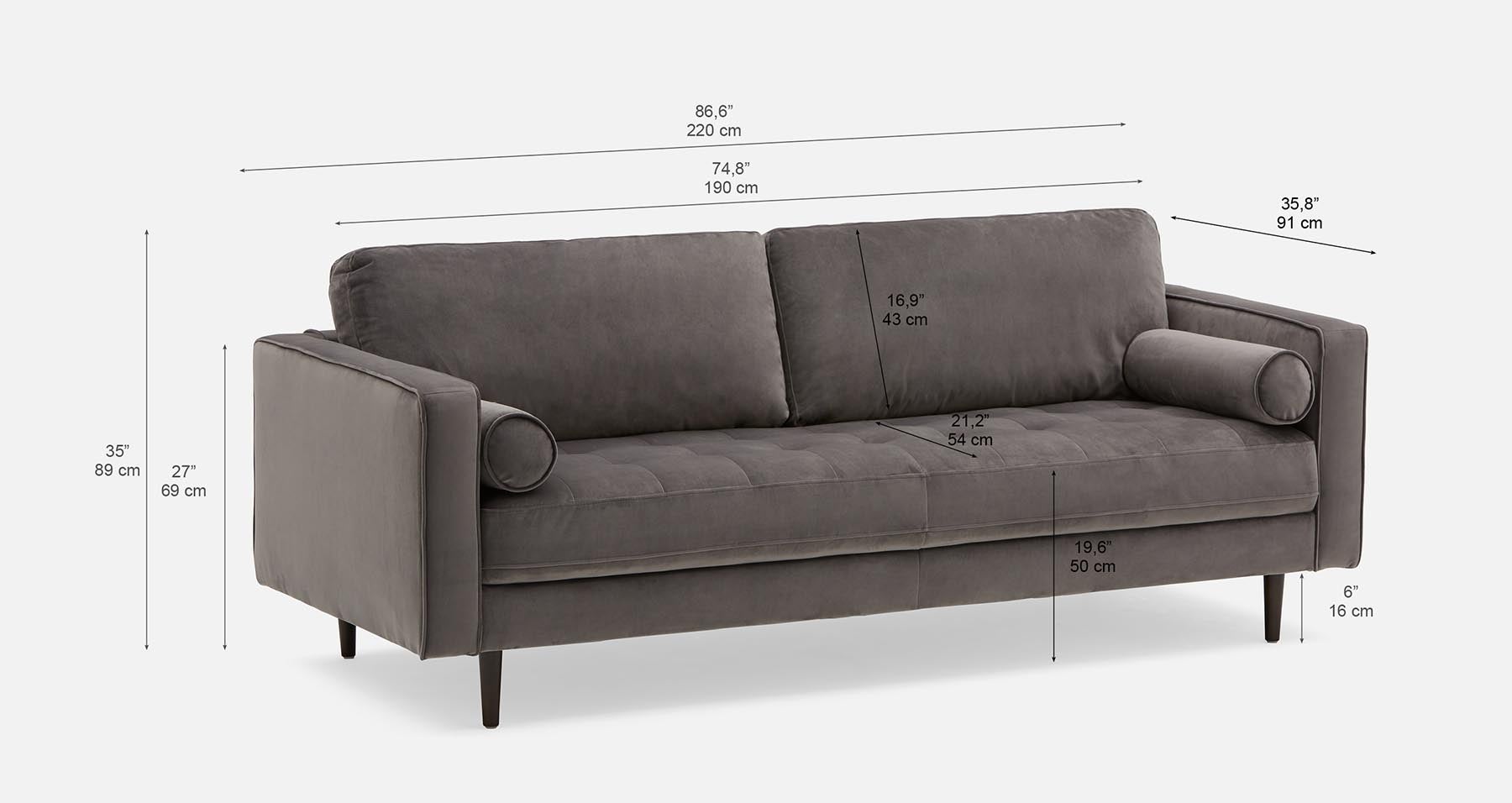 KINSEY canapé 3 places en velours undefined