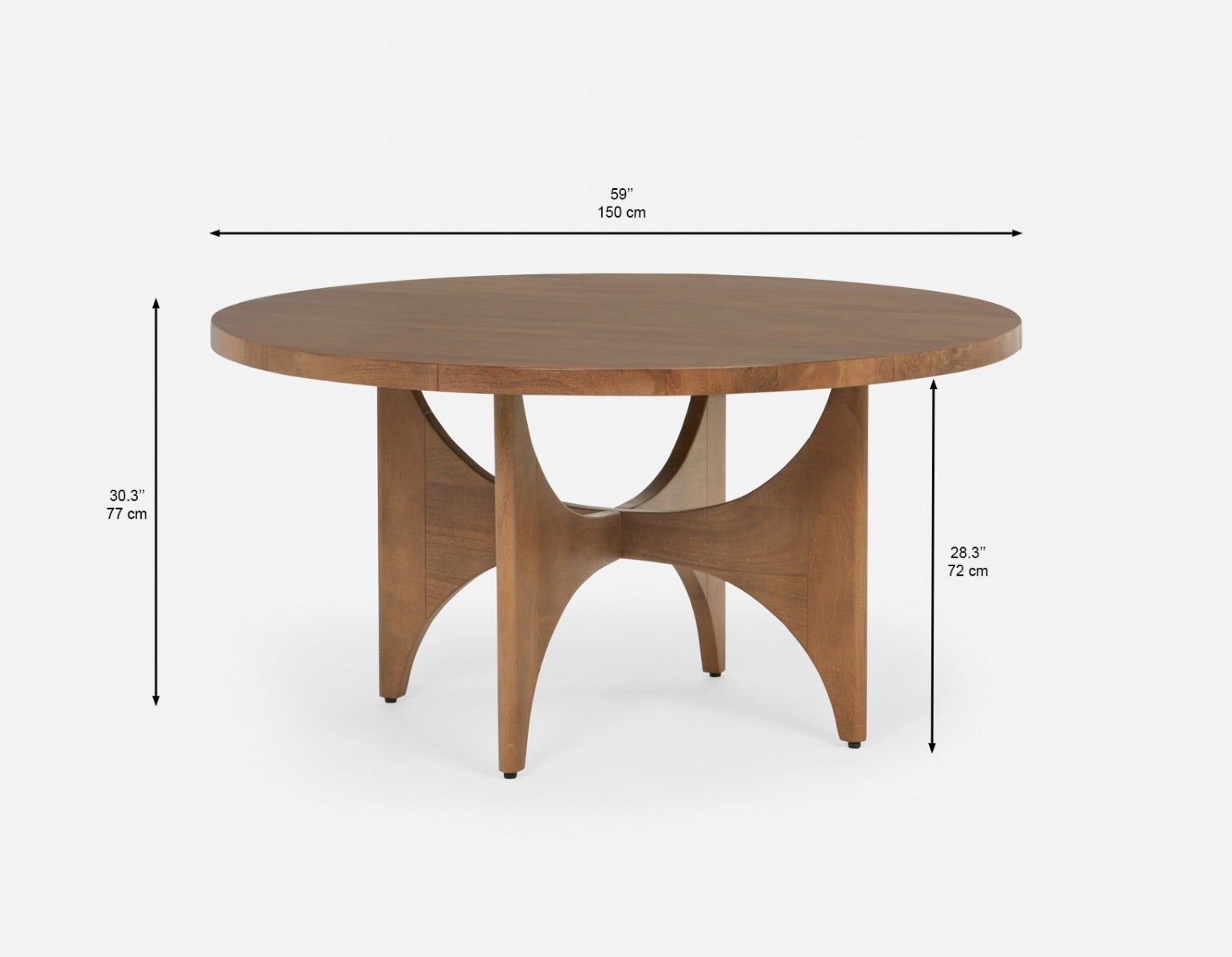 ROSETTA table de salle à manger ronde en bois de manguier élégant 150 cm undefined