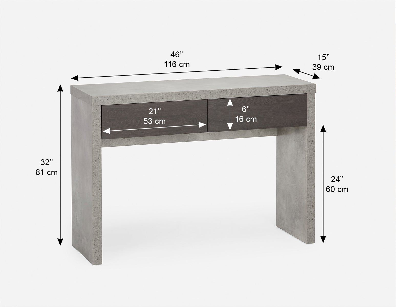 LIAM industrial chic console table 116 cm undefined