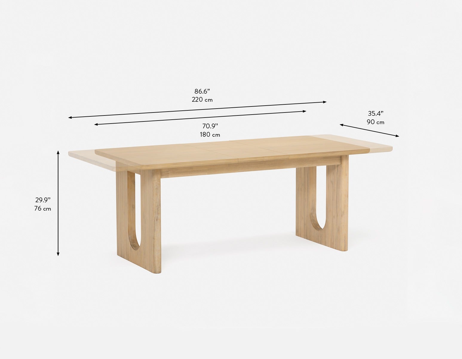 PRIYA extendable acacia wood dining table 180-220 cm undefined