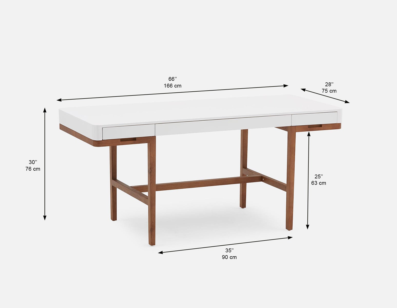 ADEL bureau en bois de frêne 166 cm undefined