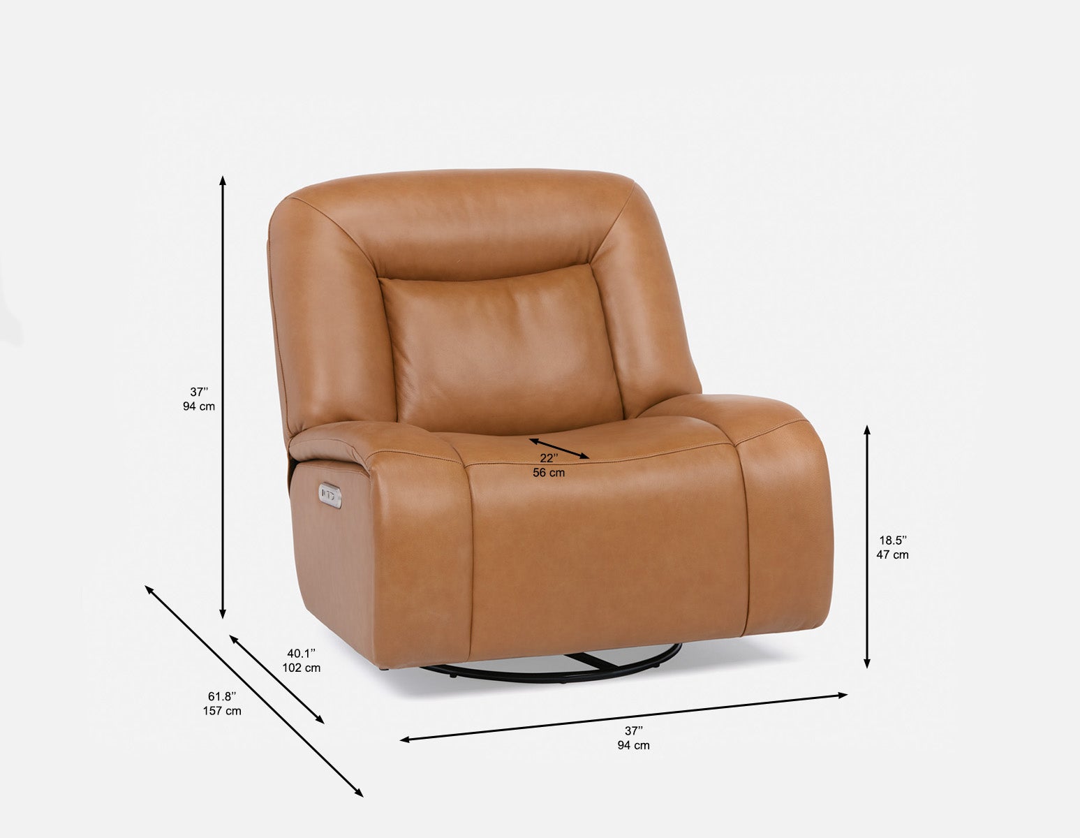 ALBA power-reclining leather armchair undefined