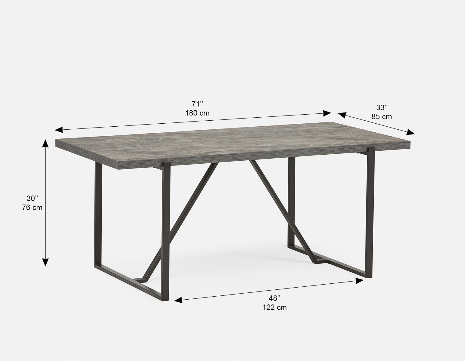 ARDA faux conrete top 180 cm dining table undefined