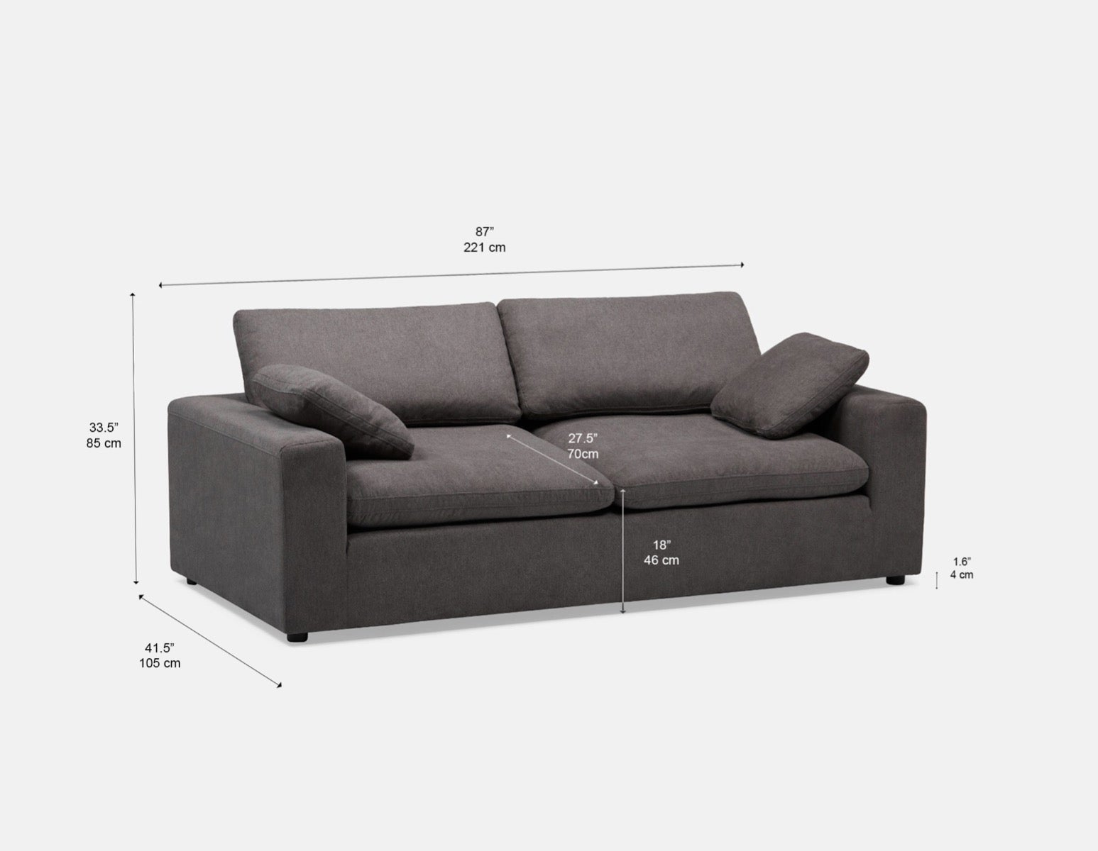 SOFT contemporary 3-seater sofa undefined