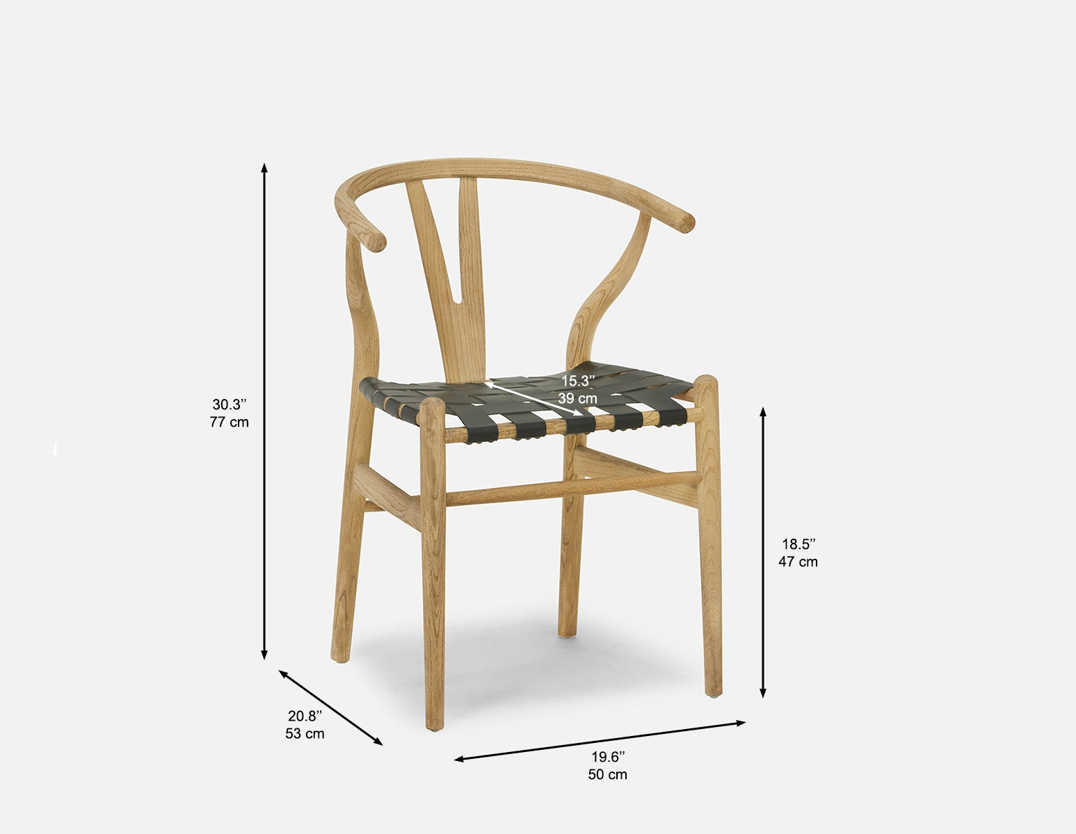 BILIA chaise de salle à manger en bois d'orme undefined