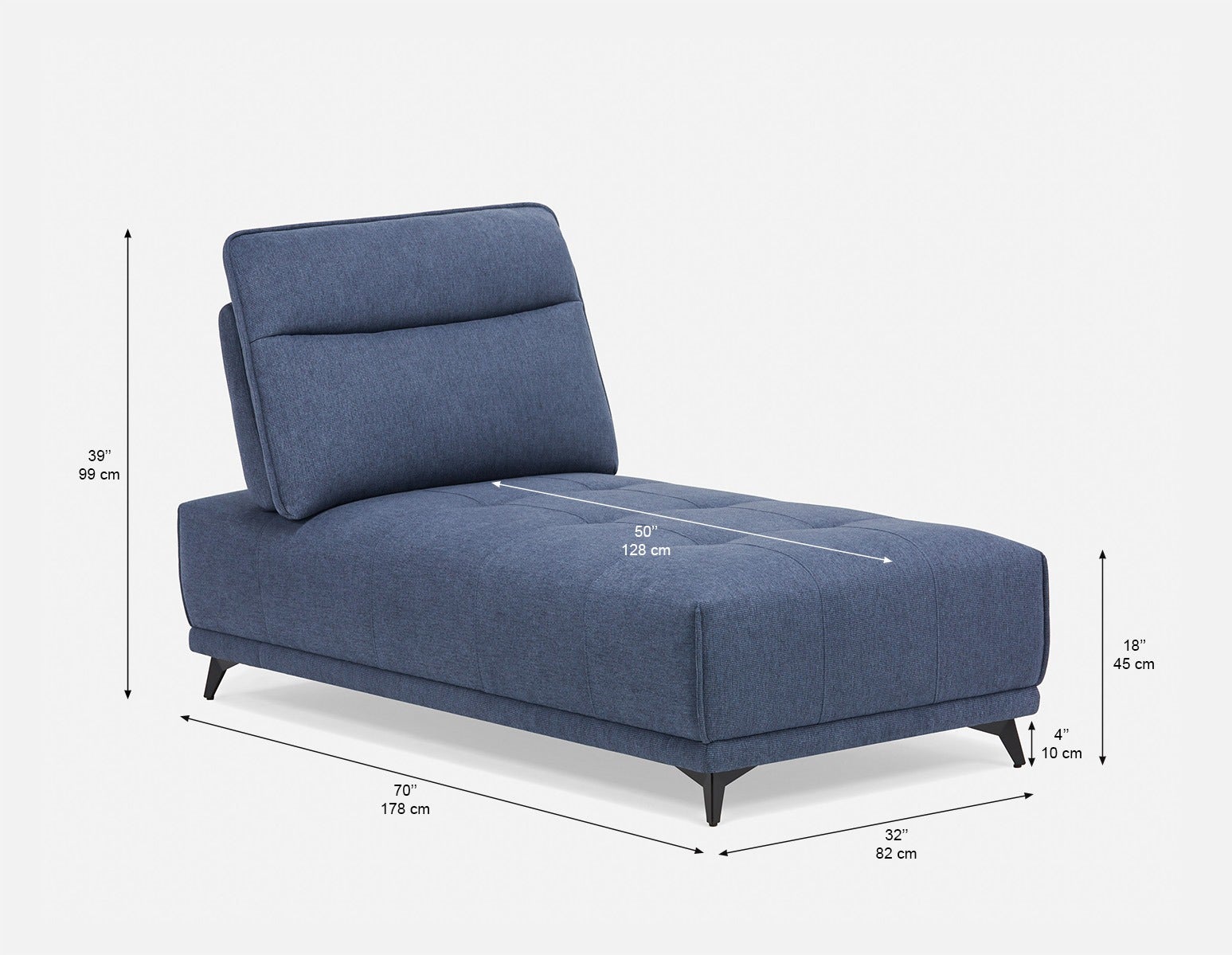 SIMON modern contemporary lounger with adjustable backrest undefined