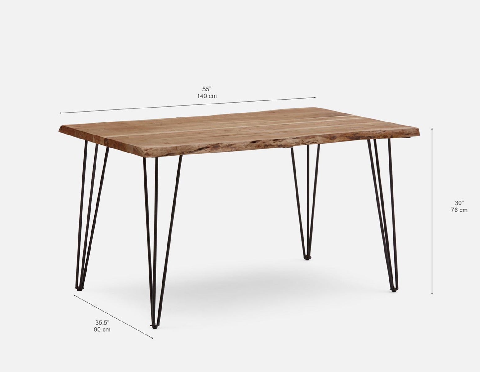 RENO solid acacia wood dining table 140 cm undefined
