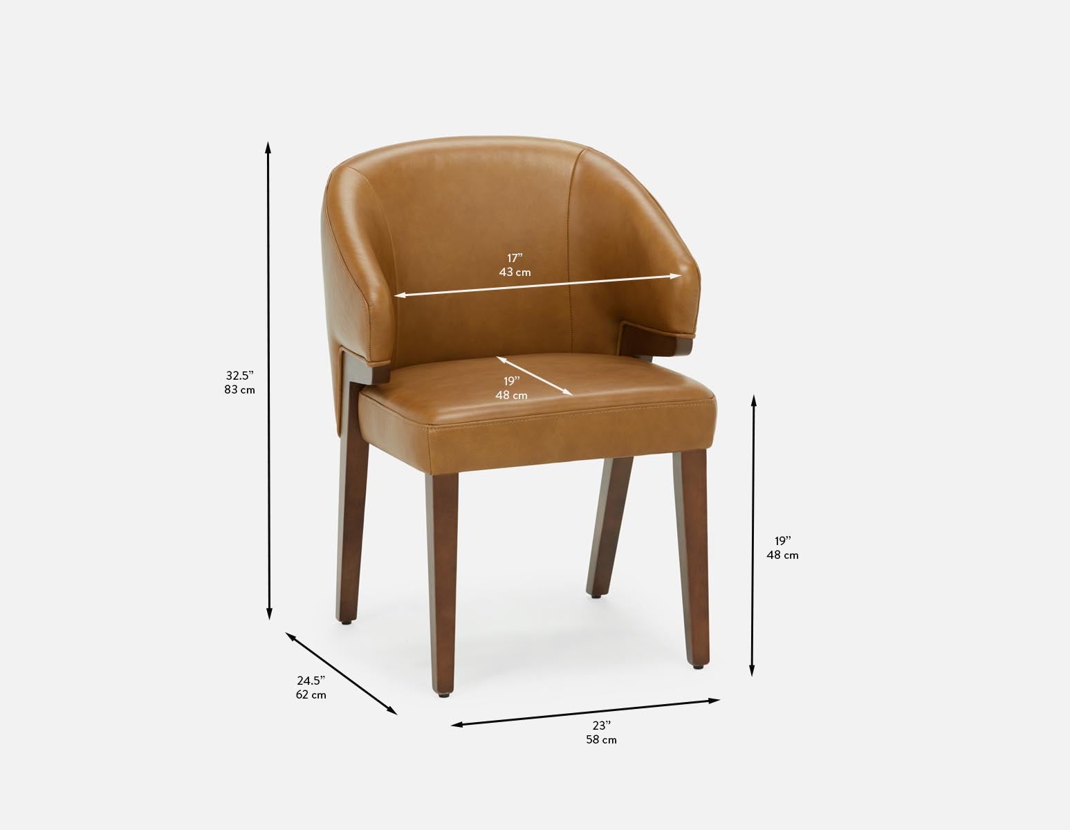 AKSEL leather dining chair undefined