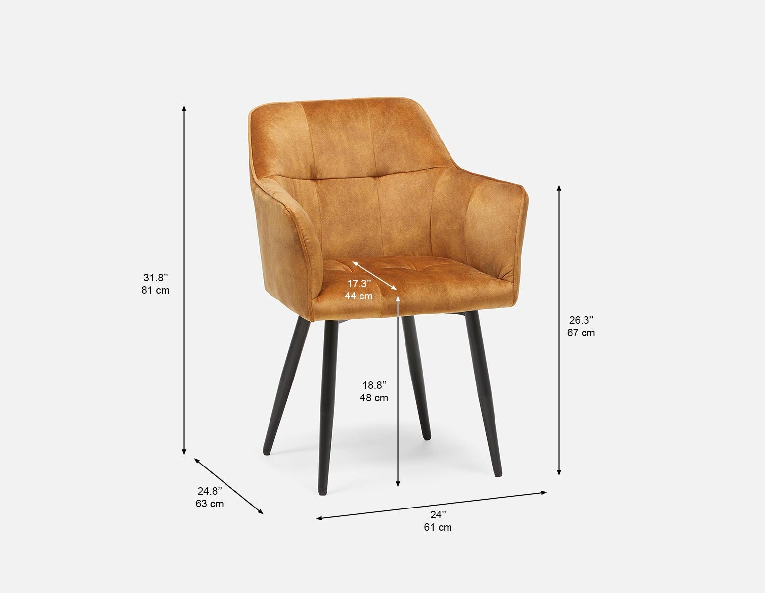 OCTAVE velvet dining armchair undefined