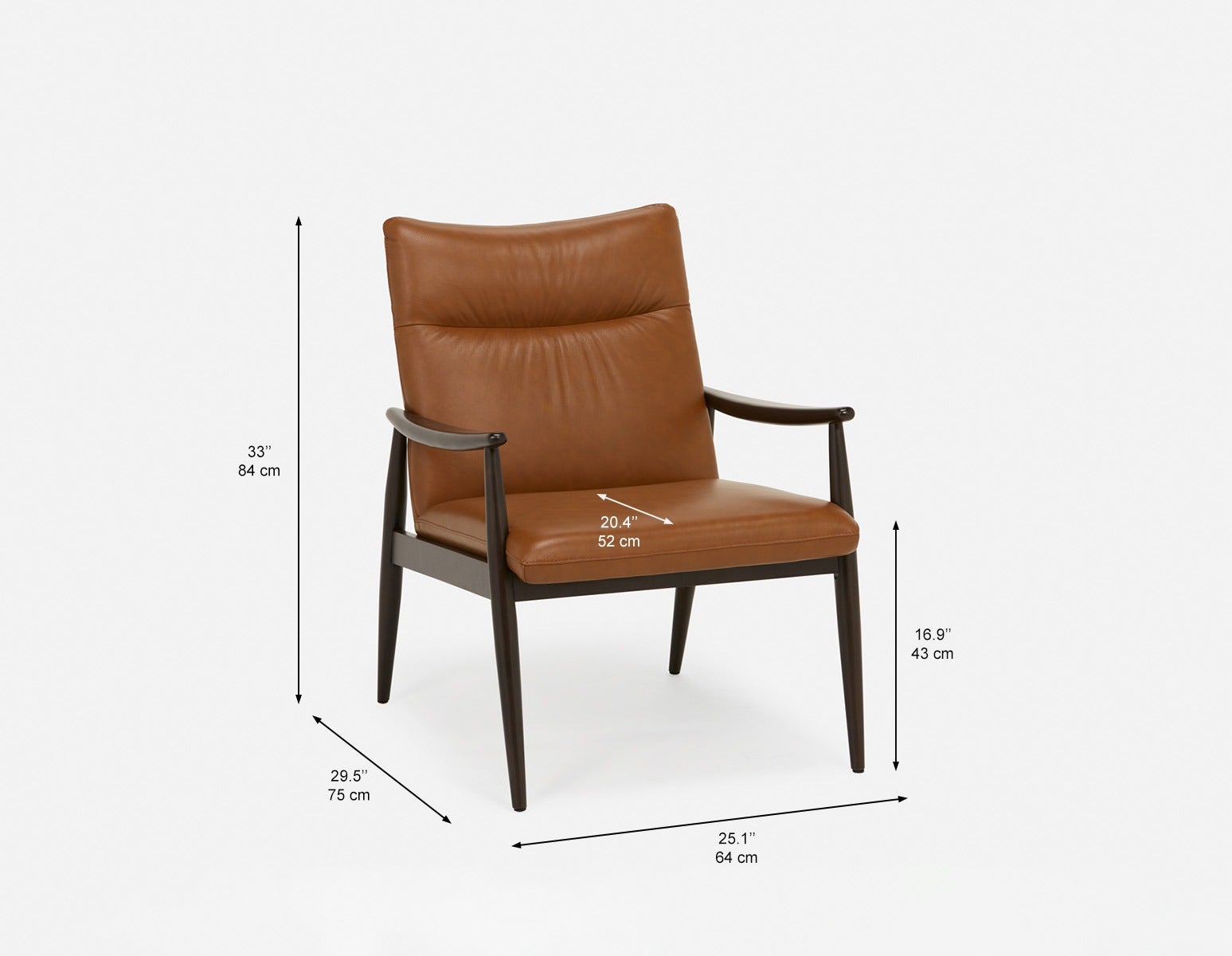 LATONA 100% leather mid-century modern accent chair undefined