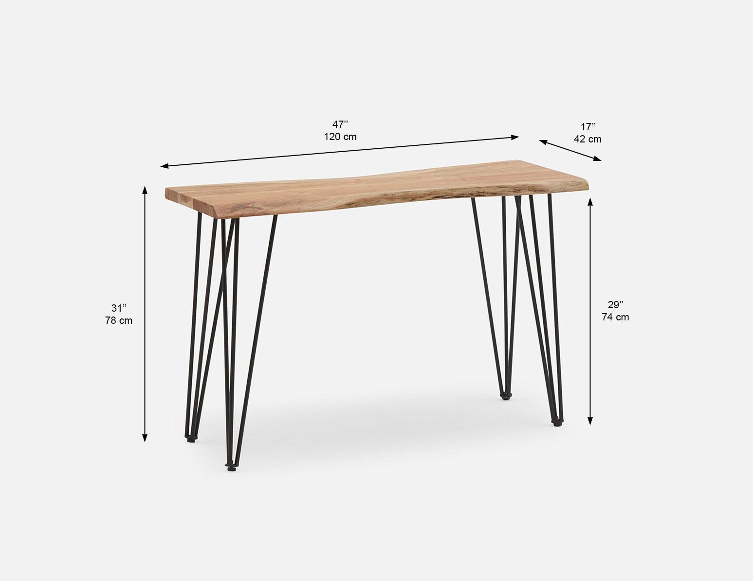 RENO console en bois d'acacia massif 120 cm undefined